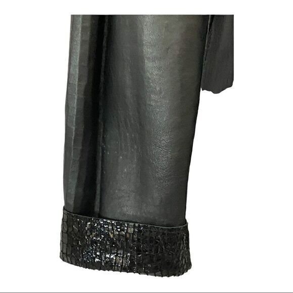 Reversible Faux Black Leather Moto & Animal Print Lightweight Jacket - Picture 3 of 10